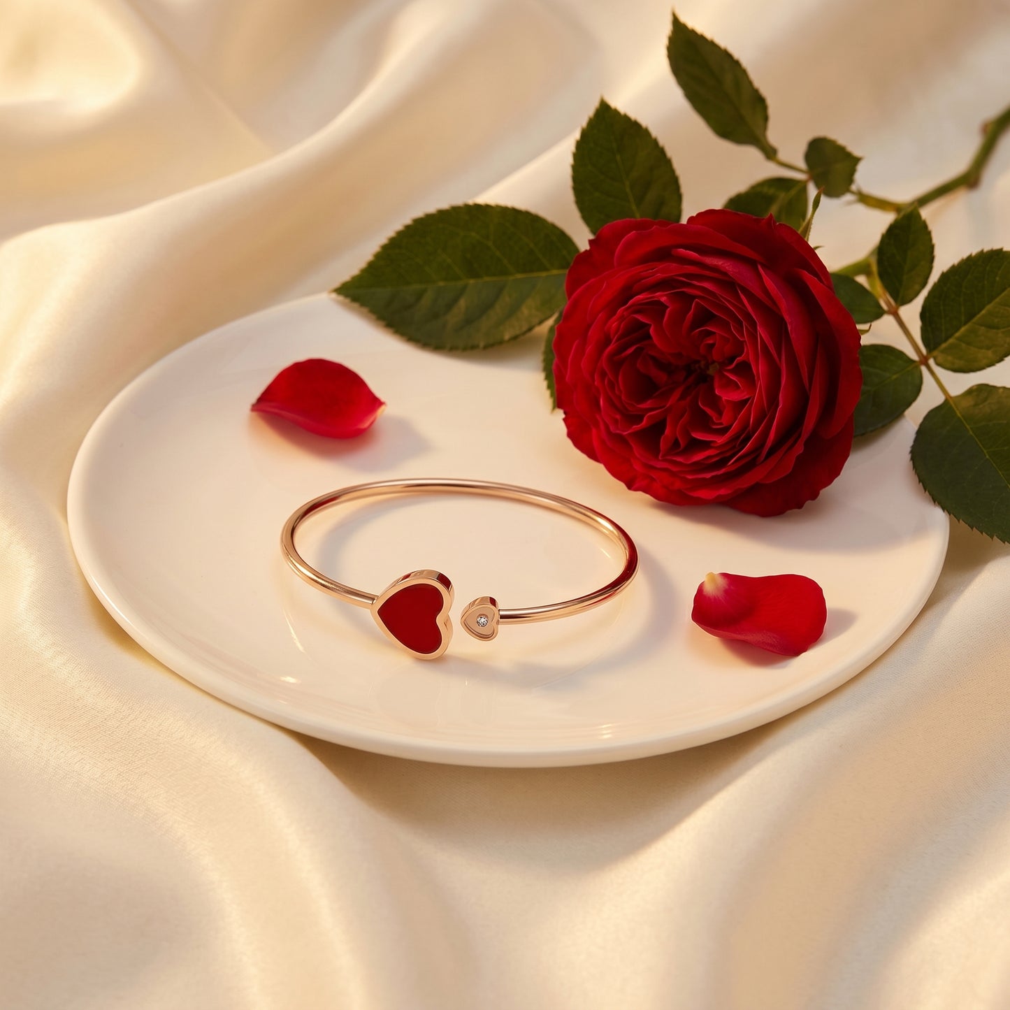 Bracelet Cœur Ouvert — Or Rose