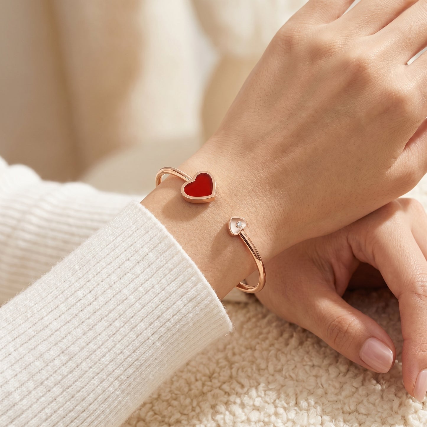 Bracelet Cœur Ouvert — Or Rose