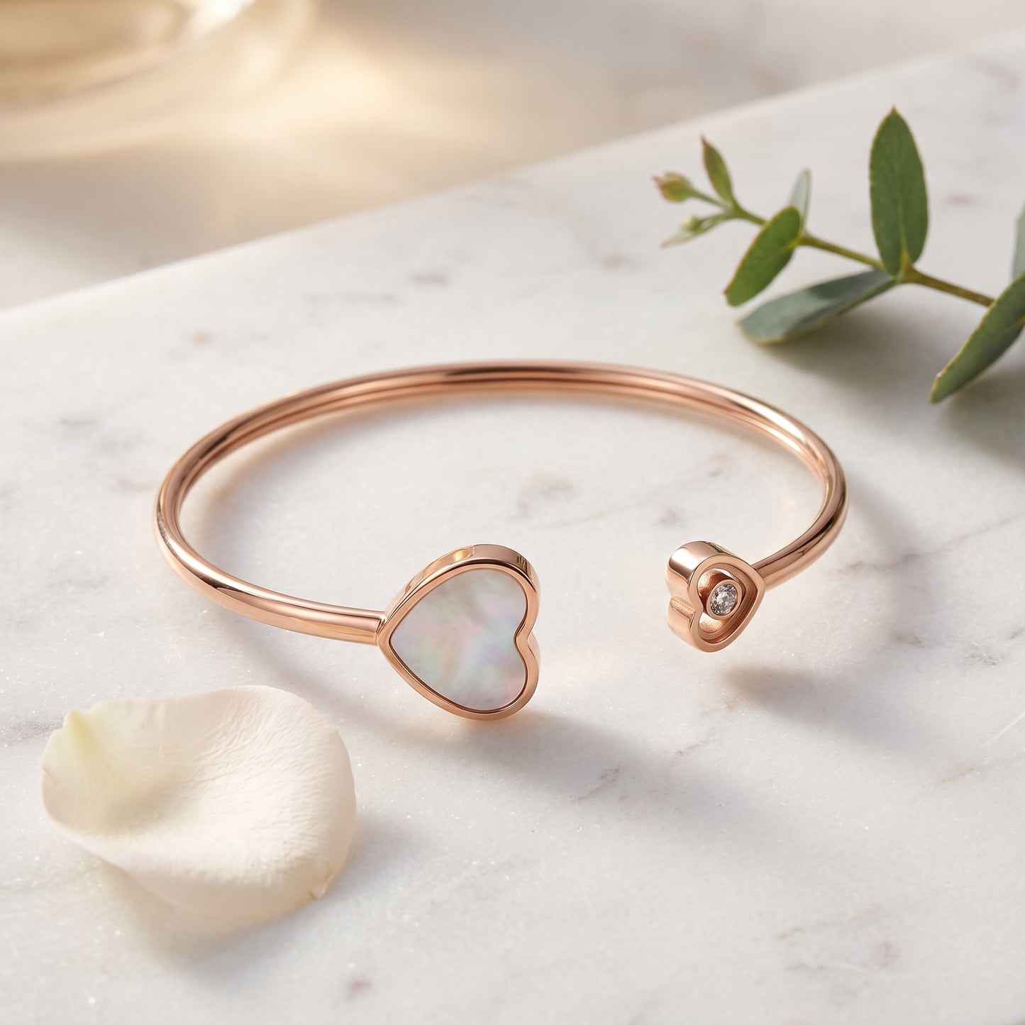 Bracelet Cœur Ouvert — Or Rose